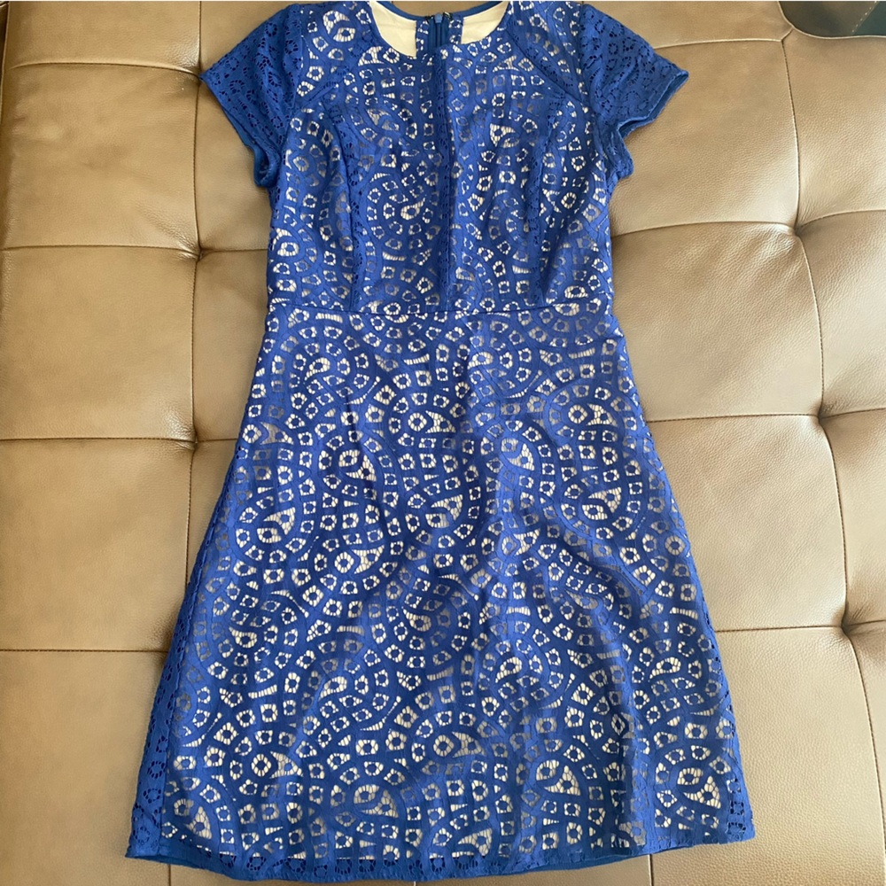 LOFT Blue A-Line Midi Dress